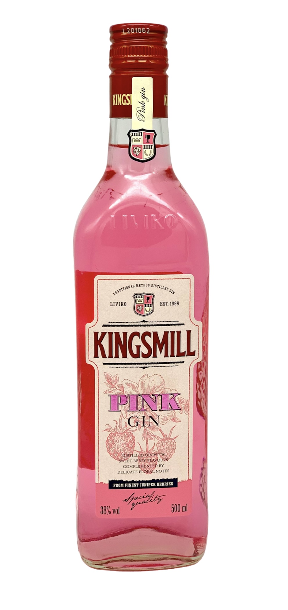 Kingsmill Pink Gin 500ml [38% Vol.] – Pinker Gin aus Estland für verführerischen Genuss 