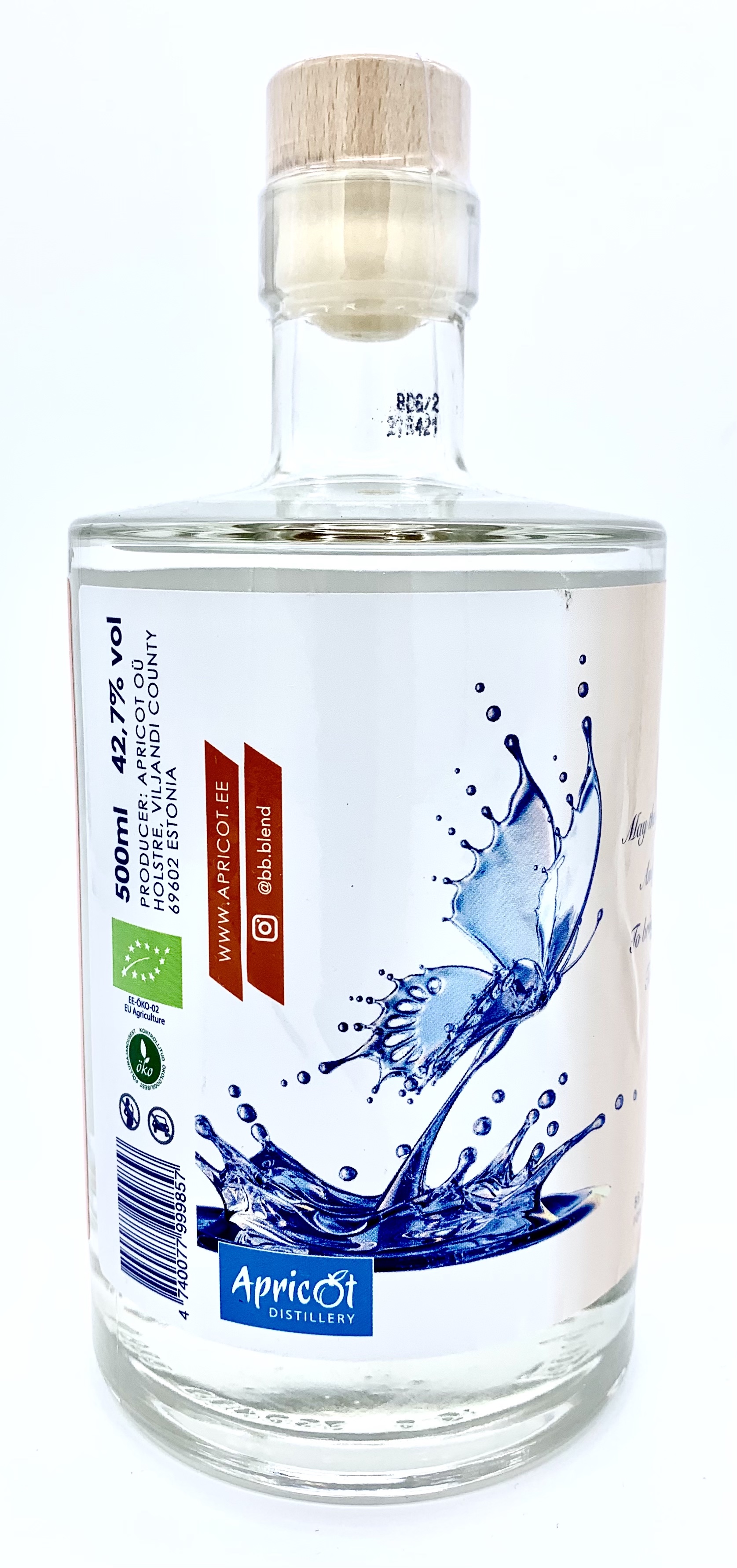 BIO Blue BB Butterfly Dry Gin 42,7%, 500 ml